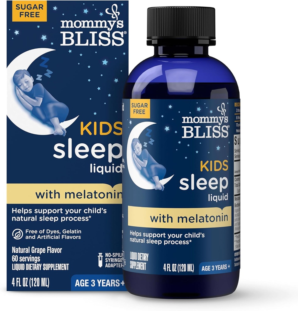 Mors Bliss Kids Sleep Liquid med Melatonin & Calming Herbs Name 124; Understøtter den naturlige dvaleproces for børn 3 år og op