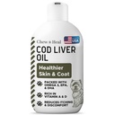Pure Cod lever olie til hunde - 8 oz - Indeholder Omega 3, Omega 6, vitamin A, og D-vitamin til at reducere kløende og fremme hud og coat, hjerte, fælles, og immunforsvar