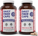 Yerba Prima Daily Fiber Caps Formel 400 Kapsler (pakke af 2) - Både Opløselig / Uopløselig Fiber med Psyllium Seed Husdyr, Acacia Gum, Apple Fiber supplement