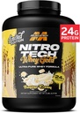 MuscleTech Whey Protein Powder (Banana Cream, 5LB) - Nitro- Tech Whey Protein Isolate Smoothie Mix for Lean Muscle & Fast Recovery - 24g af Whey Gold Protein for kvinder & mænd - Gluten- Free