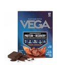 Vega Protein + Inddrivelse - 30g Plant- baseret protein per servering, Chokolade, 12 x 1.6oz Sachets, 5g BCAA, Probiotika, NSF Certified, for Shakes & Smoothies, (Packaging May Vary)