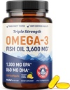 Triple Strength DHA Omega 3 Fish Oil 3600 mg