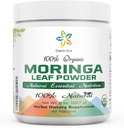 Certificeret Organic Moringa Leaf Powder- 8Oz. USDA Certificeret Organic. Naturligvis øger energi, Metabolisme og Immunitet. 100% ren og rå. Grøn Hel Superfood. Ingen GMO, Gluten Free.