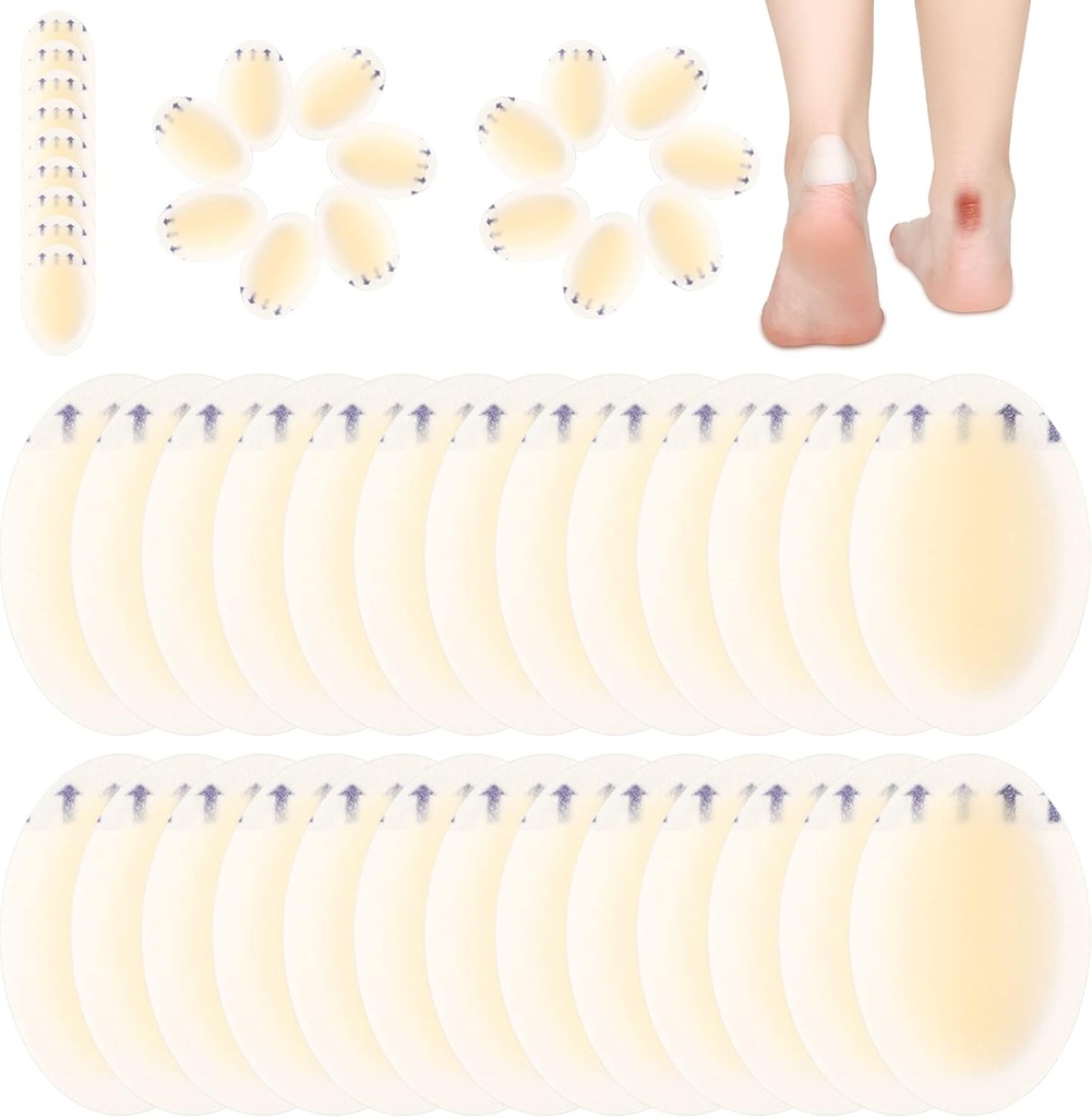 Tarpop 100 stk Blister Blister Hydrokolloid Blister Pads til hæl vandtæt Gel Adhesive Bandage Protector for Feet Toes (Single Style)