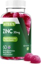 Viteey Zink gummier til kvinder og mænd - immunsupporttillæg - 30mg - Vegan, Gelatine fri, ikke GMO - 60 Greve