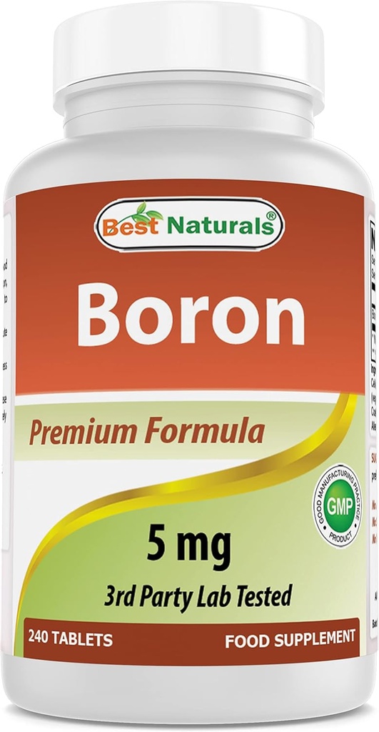 Bedste Naturals Boron Kosttilskud 5 mg 240 tabletter (240 greve (pakke med 1))
