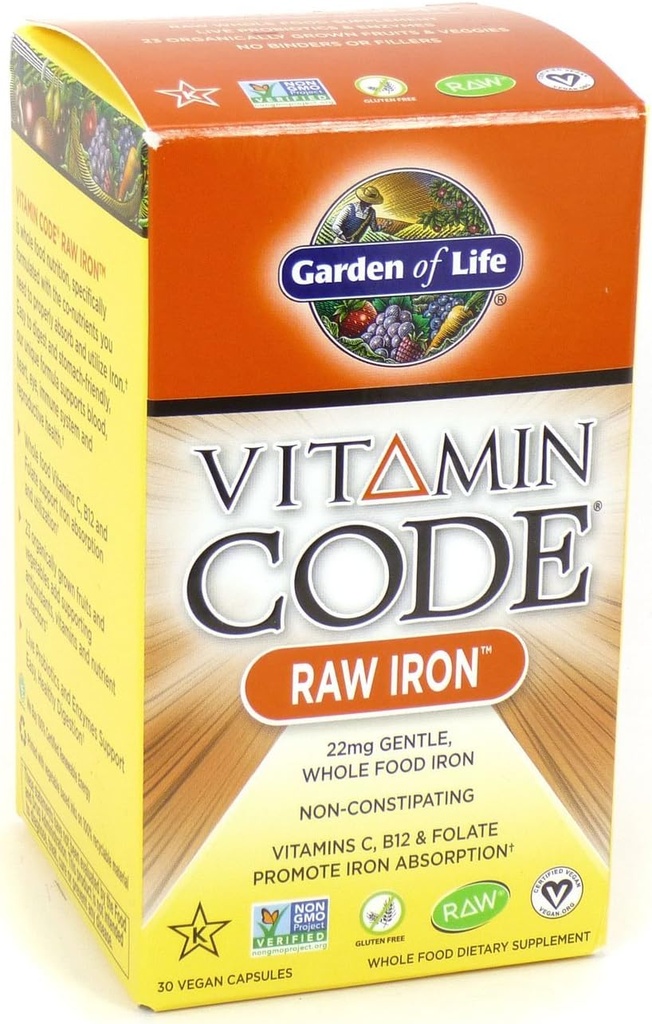 Livets Have Vitamin Code Raw Jern, 30 kapsler (2 pakker)