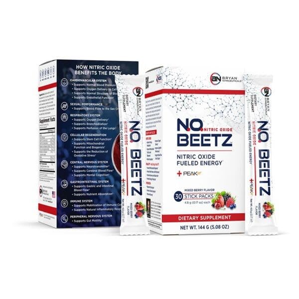 N.O. Beetz Nitroxide Fueled Energy Boost Supplement, Hydration & Cellular Energy Production Enhancer, Blend of Vitamin and Minerals (30 Servere)