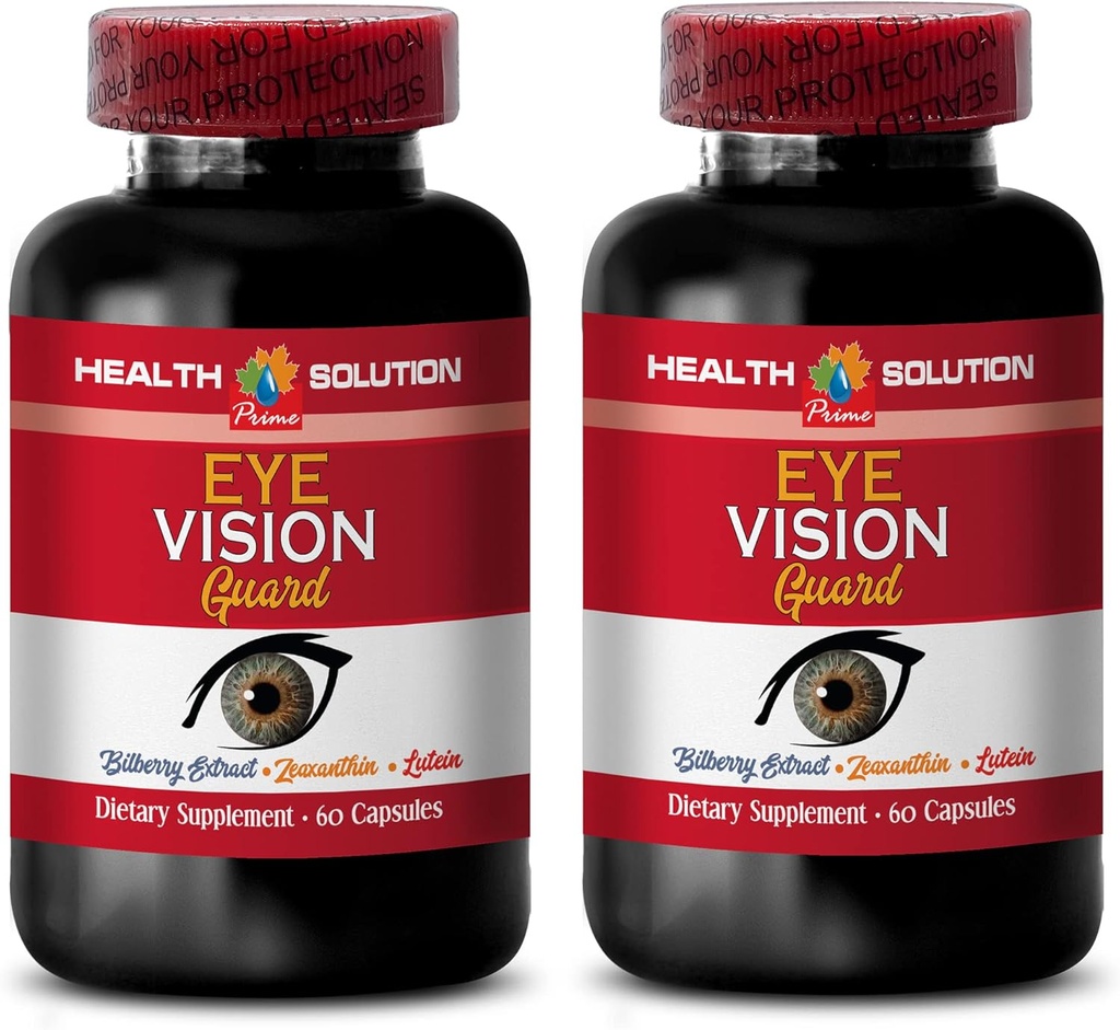 Vitamin til øjenpleje - maksimal Vision Support - fremmer sund Vision - l- Taurine supplement, Lutein, Bilberry Fruit, Grape Seed, Quercetin Dihydrat, L- Taurine, vitamin A piller, 2 Bot 120 Caps