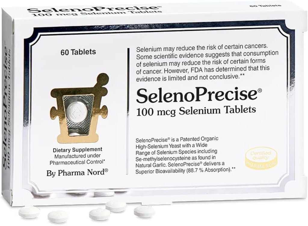 SelenoPrecise124; World 's Only Pharmaceutical - Grade Organic Selenium Supplemented 124; Garanteret 88,7% Absorption 124; Thyroid Support, immunsystem, Prostata Protection & Heart Health
