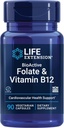 Life Extension BioActive Folate & Vitamin B12, fremmer hjerte, hjerne & GI Tract Sundhed, Non- GMO, Gluten- Free, Vegetar, 90 Kapsler