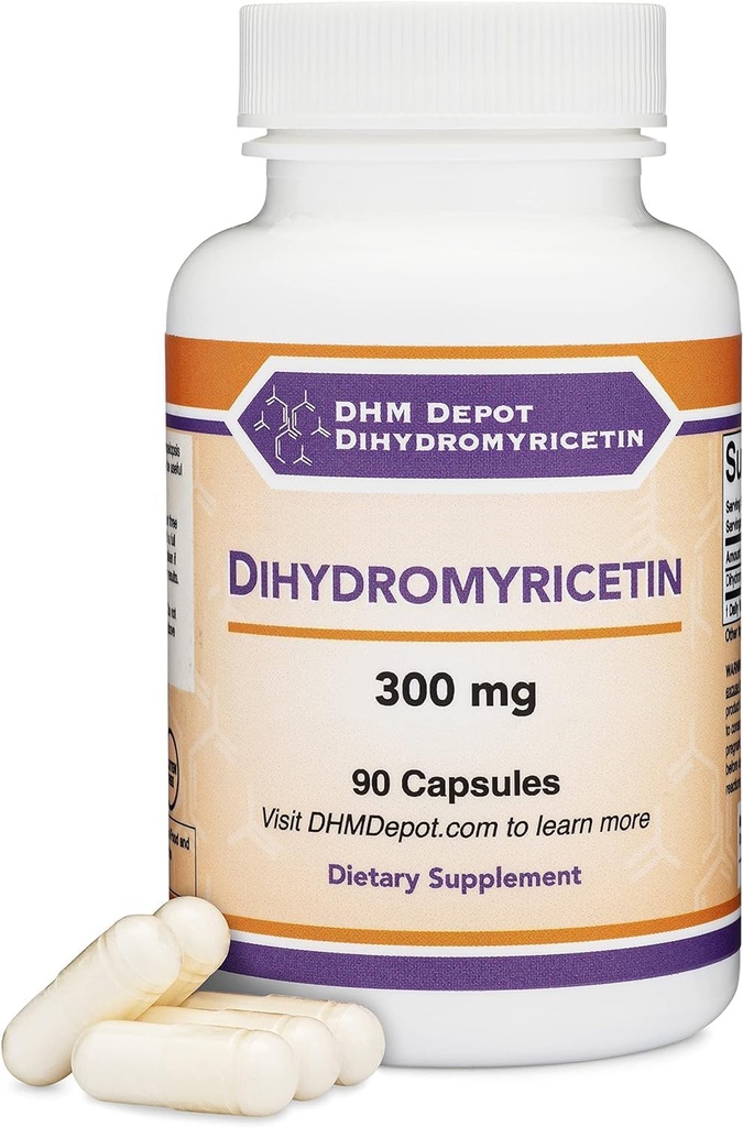 Dihydromyricetin (DHM) (Hovenia Dulcis Extract) Supplement til leverstøtte (naturligt opnået fra Oriental Raisin Tree) 90 Kapsler 300mg Analyse