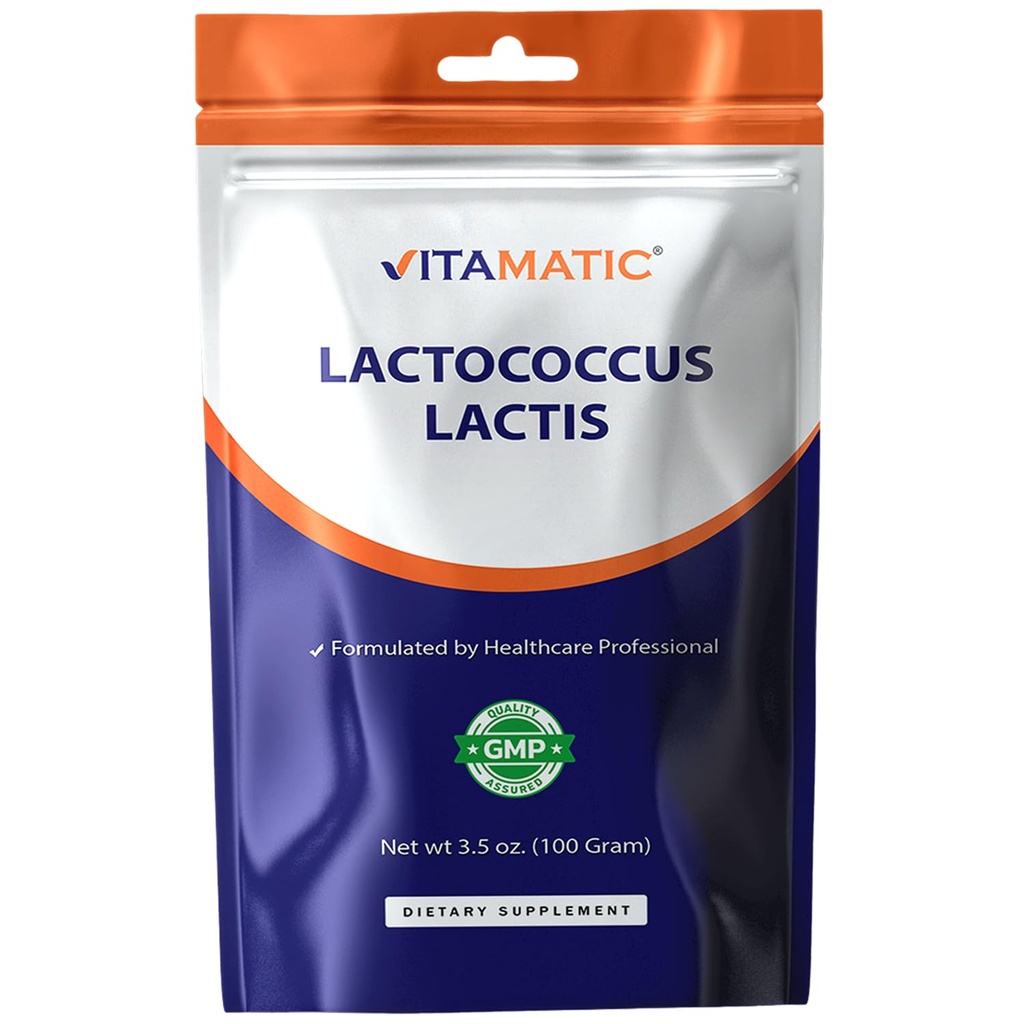 Vitamatisk Lactococcus Lactis Probiotisk pulver - fordøjelsestilskud - 100 Gram (3.5 OZ) - 100 Servere
