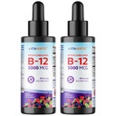 Vitamin 2 pakker hurtigt fungerende flydende vitamin B12 5000 mcg (methylcobalamin) - Natural Berry Flavor - Sublingual Supplement - Hurtigere absorption - 2 OZ