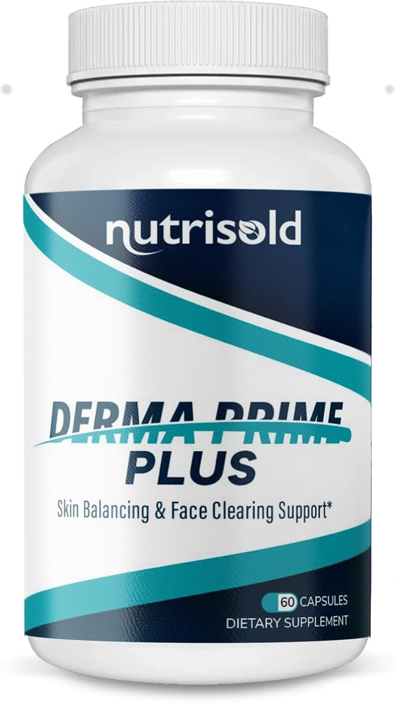 Derma Prime Plus - Skin Balance & Face Clearing Support I Anti Aging Supplement I for Clear Glat Hud, Sund Hår & Nails I Forbedre Skin Sundhed I Rejuvincing Complex I (1)