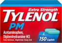 Tylenol PM Extra Strength Nighttime Pain Reliever & Sleep Aid Caplets, 500 mg Acetaminophen & 25 mg Diphenhydramin HCl, Relief for Nighttime Aches & Pains, Non- Habit Danning, 150 ct