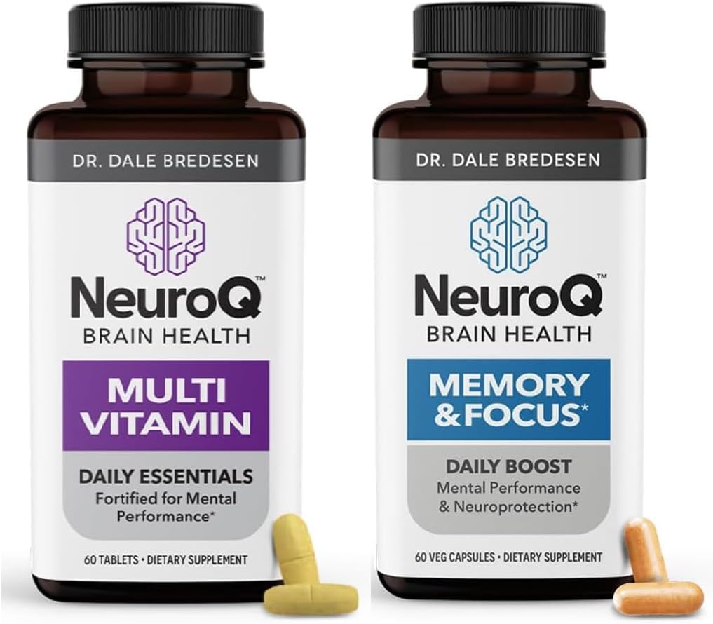 LifeSeasons NeuroQ Memory & Focus med Multi- Vitamin - øger kognitiv ydeevne og sund hjernefunktion - understøtter immunitet - 120 kapsler
