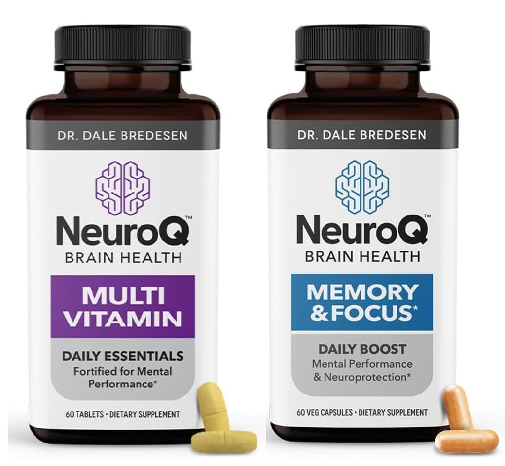LifeSeasons NeuroQ Memory & Focus med Multi- Vitamin - øger kognitiv ydeevne og sund hjernefunktion - understøtter immunitet - 120 kapsler