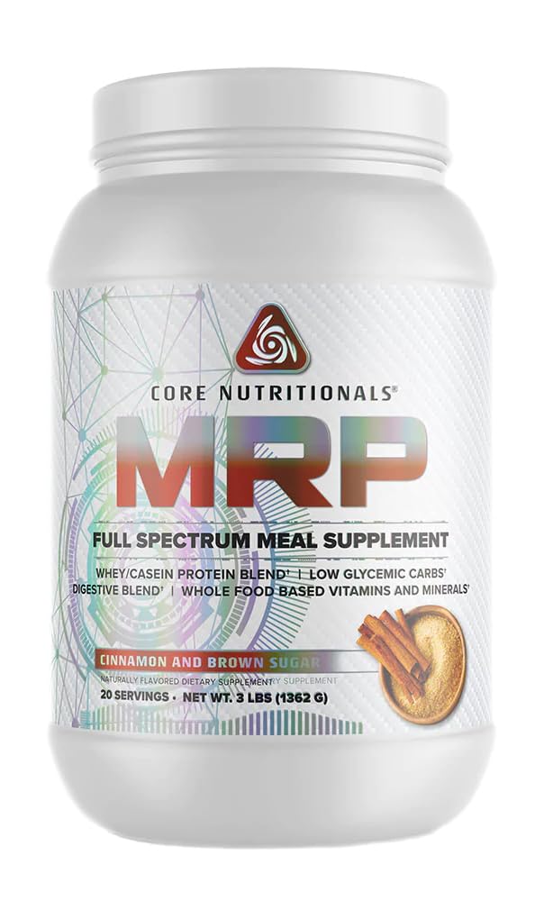 Core Nutritionals Platinum MRP Full Spectrum Meal Replacement, Sustained Release for All Day Amino Acid Support, 27G Protein, 20 Servings (Cinnamon and Brown Sugar)