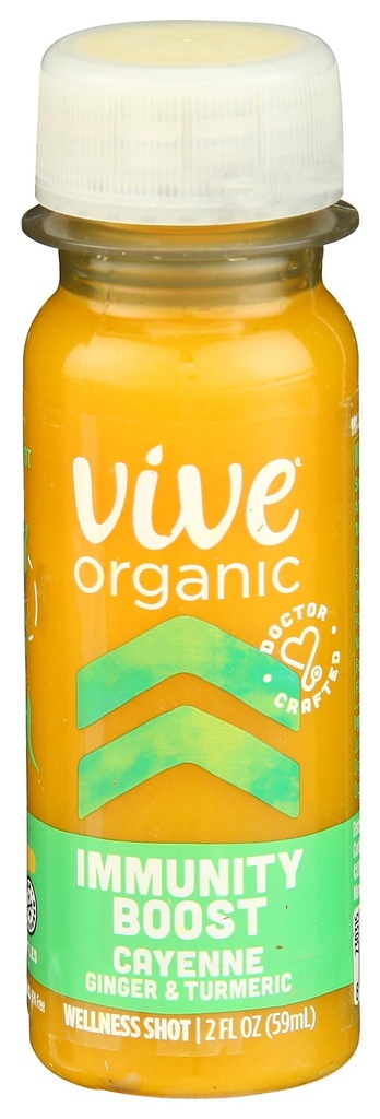 Vive Organisk Immunitet Boost Cayenne, Ginger & Gurkemeje Shot (2oz flaske)