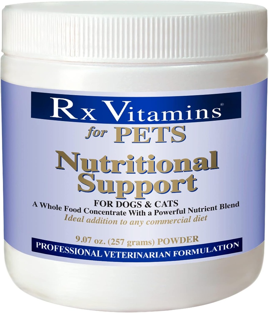 Rx Vitaminer Nutritional Support til hunde & katte - Nutrient- fyldt kosttilskud pulver - Veterinarian Formuleret - 9.07 oz pulver