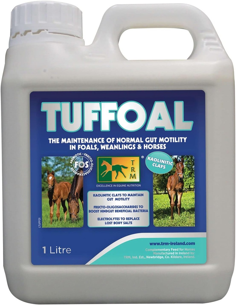TRM Tuffoal Horse Feed Supplement for Gut Motility with Kaolinitic Clays and Pectin - 33.8 fl oz (1 Liter) - 33.8 fl oz