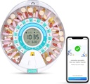 Zoksi Ny Bluetooth Smart Automatic Pill Dispenser, Elektronisk Medicin Dispenser til ældre, 28 Compartments Medicine Organizer med tredobbelt påmindelse