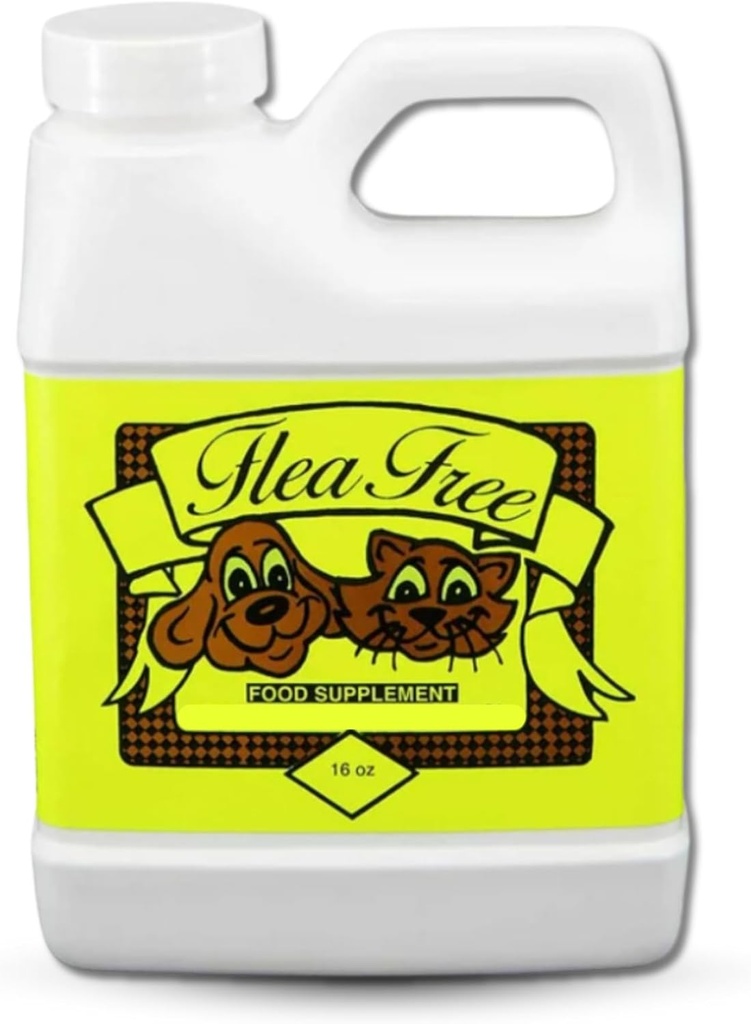 Flea Free Food Supplement for Natural Pet Products - Natural Flea and Tick Prevention for Dogs and Cats - Pure Multivitamin for Small & Large Dogs - Organic Vitamin Supplement Formel Fodring (16 oz)