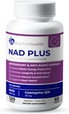 NAD = 124; Advanced Energy & Anti- Aging Formel = 124; med NAD og Coenzym Q10 = 124; Understøtter hjerte & kognitiv sundhed = 124; 120 kapsler - 60 dages forsyning