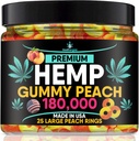Hamp Gummies- Premium Peach Rings- Fresh and Full Flavor- Natural Hamp Oil Gummy- Great for Back, Neck, Knees, Muskler, Joints, Rolig, Slap af, Uro-Made in USA
