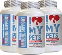 Jeg elsker mine PETS LLC hund immuntilskud - PET immunstøtte - hunde og katte - Booster - sund - Burdock til hunde - 180 Treatles (3 flasker)