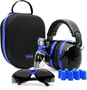 Yewltvep Shooting Ear Protection Gun Range Øre Beskyttelse med Earmuffs, Gun sikkerhedsbriller, Earplups, Hårde Opbevaring Case