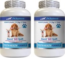PET SUPPLEMENTER & NÆRRITION LLC Hund Bad Breature Remedy - Hund tænder sundhed Formel - Naturlig Gum Care - REMOVES Plaque Build UP - FRESHENS ånde - Hund Vitamin additiv - 2 flasker (120 Treatles)