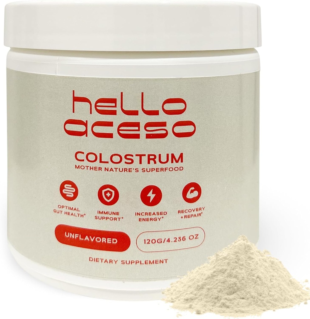 Colostrum Powder (Unflavored) - immunforsvar & energi boost - Superfood supplement - Colostrum for kvinder & mænd - Kosttilskud for Gut Health