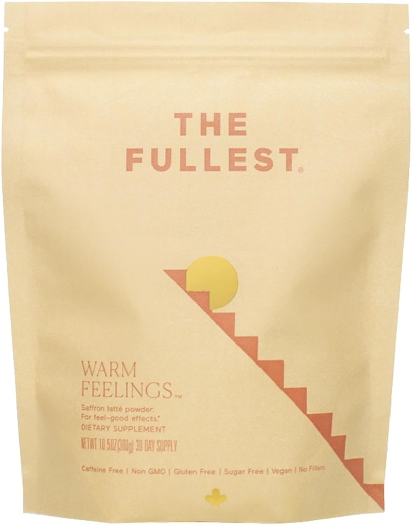 THE FULLEST - Saffron Latte 30 Day Supply - Safran, Cardamom, og kokosmælk baseret wellness pulver til mad og søvn støtte, Sugar- fri, Vegan, og Gluten- fri, 30 Servere