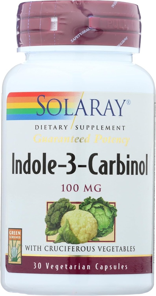 Solaray Indole- 3- Carbinol, 30 Caps 100 mg