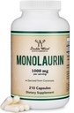 Monolaurin immunforsvar Supplement 1.000mg per servering, 210 kapsler (Vegan Safe, Non- GMO, Gluten Free) Immunbooster for voksne, immunsystemet Defense af Dobbelt Træ