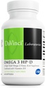 DAVINCI Labs Omega 3 HP-D - Kosttilskud til support immunsystem, sunde joints og cardiovaskulær og hudsundhed * - med vitamin D3 og mere - Gluten- fri - 60 Softgels
