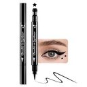 BINGBRUH Double- head Flydende stjerne Eyeliner Stempel Blyant, Farver Blomster Heart Moon Shapes Face Stamps Makeup Farverige Vandtæt Slim Gel Felt Tip High Pigment Flydende Eyeliner (01 # Star & Black)
