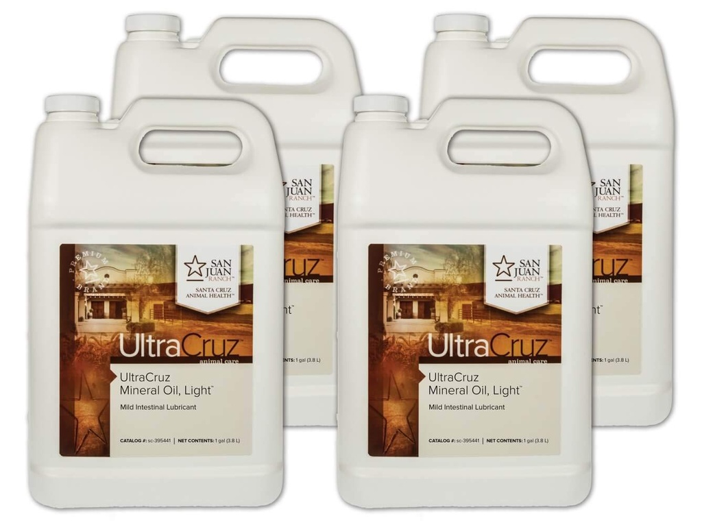 UltraCruz - sc- 395544 Mineral Oil Light Supplement for heste, husdyr og hunde, 4 x 1 Gallon