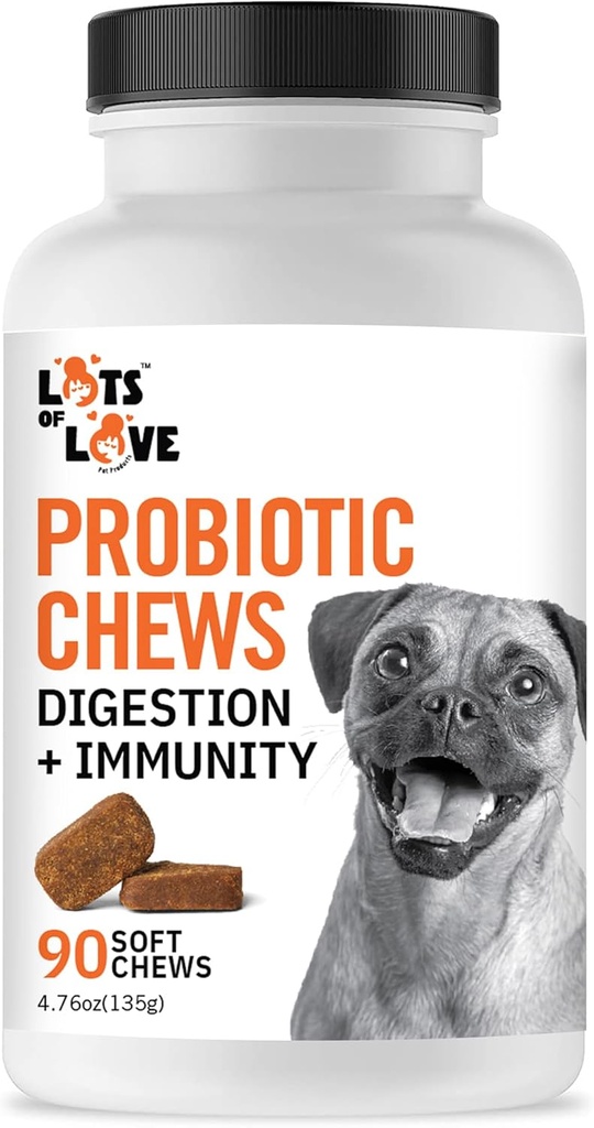 Hundeprobiotiske tykkelser (90 Greve) - Hundeprobiotika til fordøjelsesbesvær & Gut Health - Puppy Pro Biotic Supplement for Kvalme, Opkastning & Diarré (90 Greve)