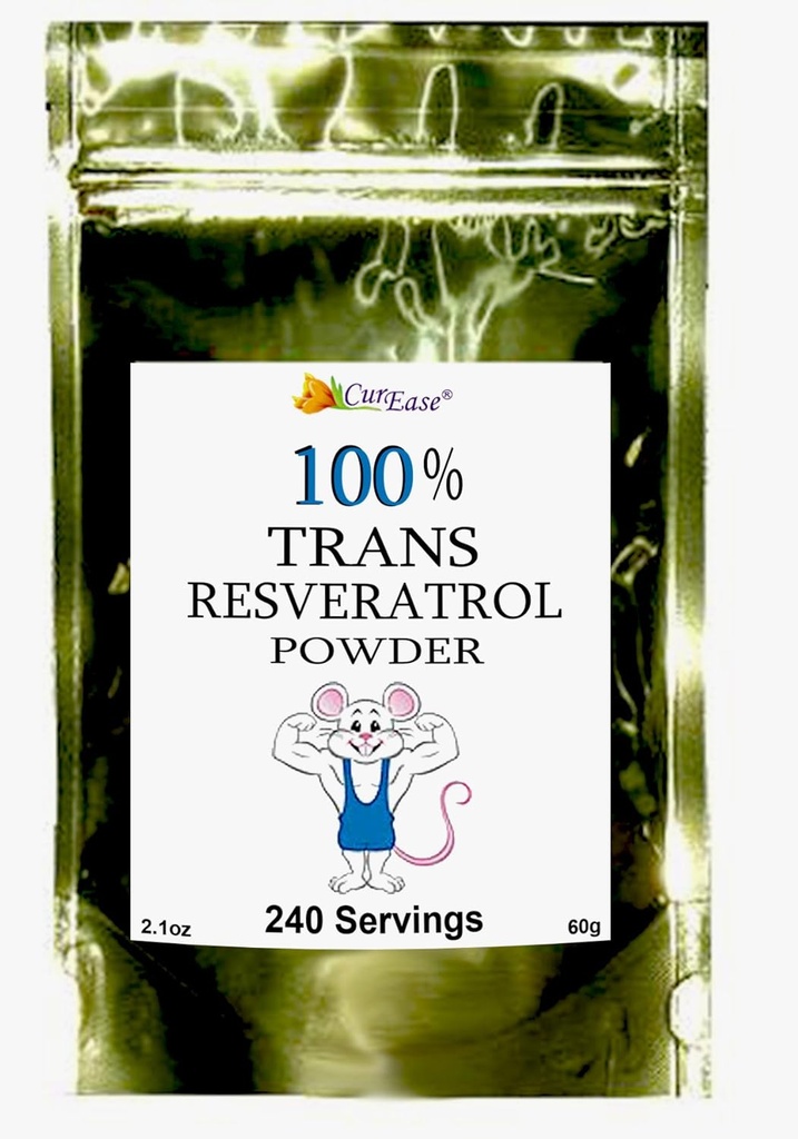 100% Pure Trans Resveratrol Powder 240 Servering 2.1 oz (60 Bedste) 250 mg per Servering