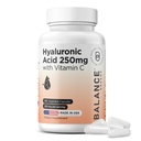 Pure hyaluronsyre Supplement 250 mg med C-vitamin 50mg, 120 Vegankapsler - Skin hydrering til naturlige glød, hår, negle, ben & fælles sundhed formel