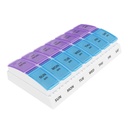 EZY DOSE Weekly AM / PM Pill Organizer, 7-dages Vitamin Container og Daglig Medicin Box med store pop- out kompartmenter, 2 gange en dag Pill Holder, Blå og lilla Lids, Travel- Friendly Design