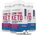 (3 Pack) Lean Time Keto Pills 1275MG Ny & forbedret formel Indeholder Apple Cider Vinitor Extra Virgin Olivenolie Powder Green Tea Leaf 180 kapsler