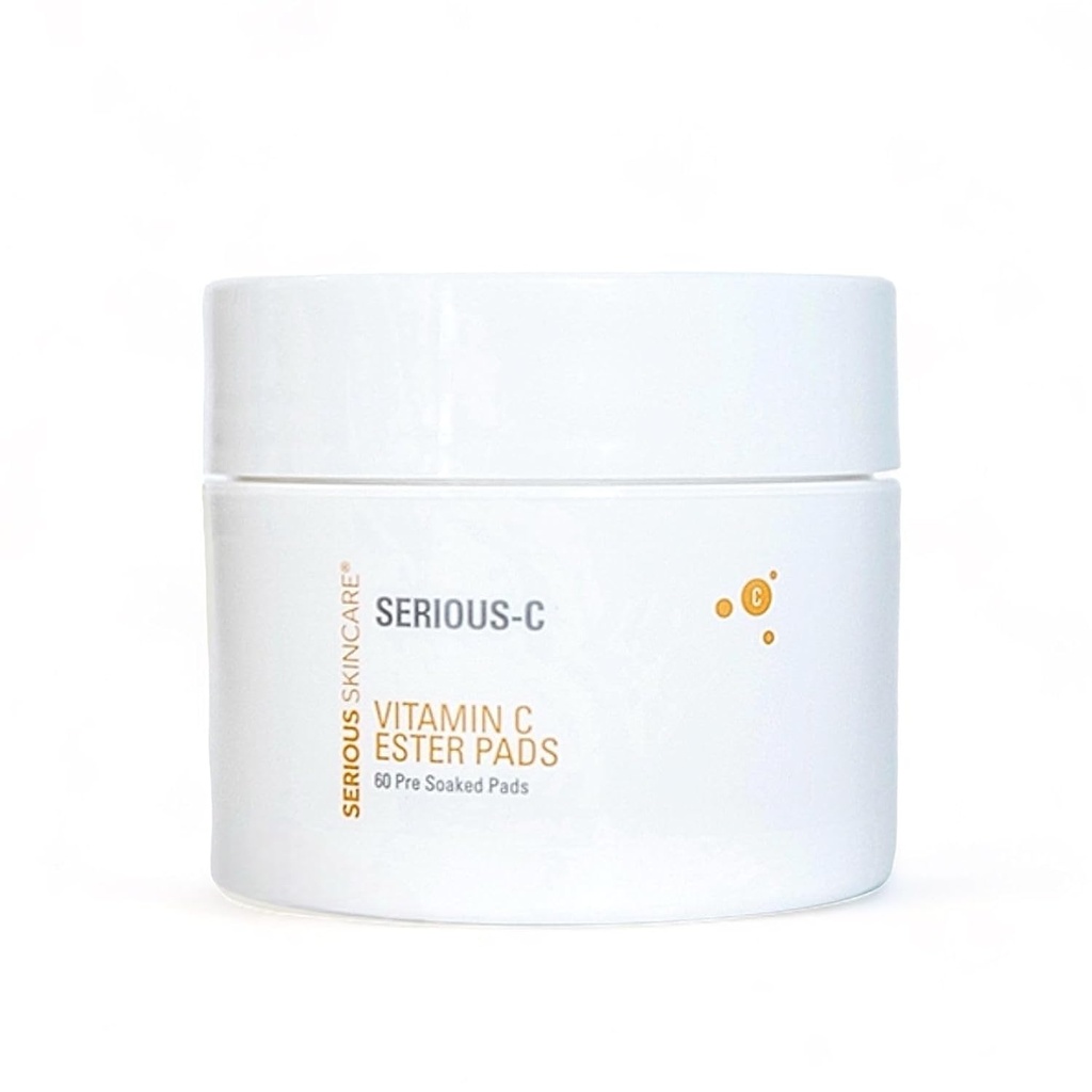 Alvorlig hudpleje - C-vitamin Ester Pads - Hyaluronsyre - Anti- Aging Ansigtsbehandling for røgarnshuden - Frugt og sukkerrør Ekstrakter - Præ- gennemblødt Ansigtsdiscs - 60 Greve (1 pakke)