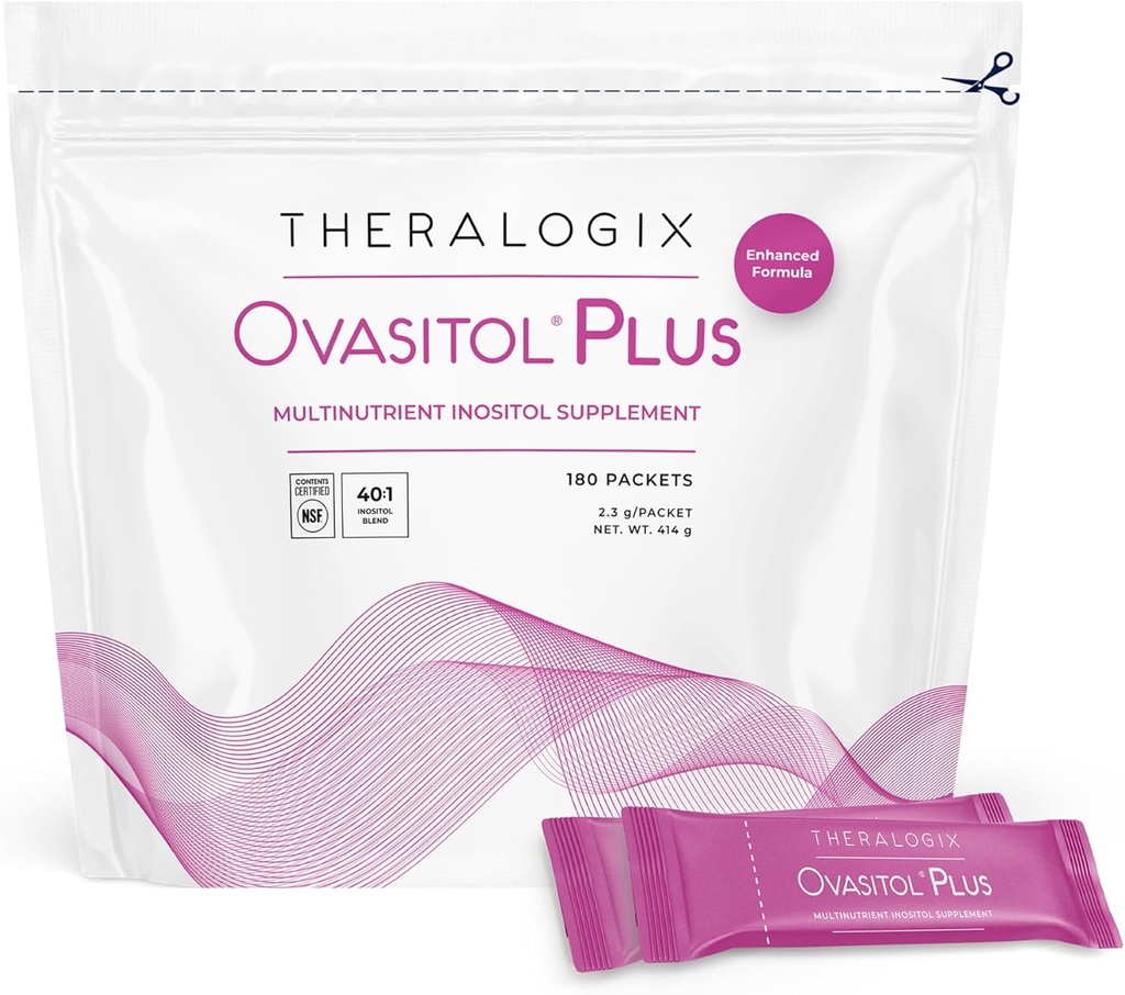 Theralogix Ovasitol Plus metabolisk sundhed supplement - Myo- Inositol & D- Chiro Inositol + Chrom Picolinat + Alpha- lactalbumin & D-vitamin - 90 - Day Supply - Unflavored - 180 Tæl