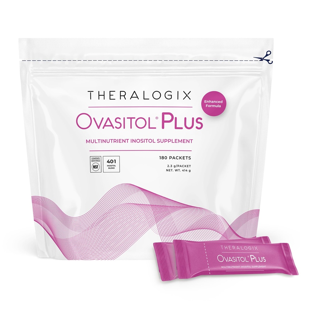 Theralogix Ovasitol Plus metabolisk sundhed supplement - Myo- Inositol & D- Chiro Inositol + Chrom Picolinat + Alpha- lactalbumin & D-vitamin - 90 - Day Supply - Unflavored - 180 Tæl