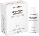 Kodeage Liposomal C-vitamin Flydende 1000mg C-vitamin, 4000mg Essential Phospholipider, supplement til daglig immunstøtte, Liposomes For Absorption, Citrus Bioflavonoider, E-vitamin, non- GMO, 32 Pouches