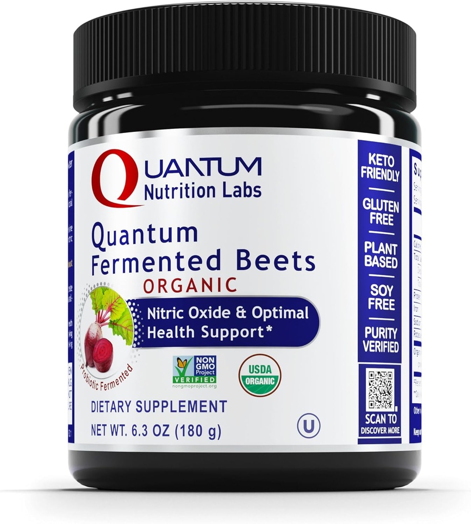 QNL Quultured Fermented Beets - Organic Beet Root Powder - Heart Health Supplement - Tilbud Immunity Support - Vegan Beet Supplement - Naturlig kilde til nitrater - 6,3 oz